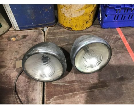 2- Vintage car headlights 