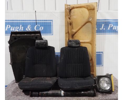 2- Triumph TR7/TR8 seats, headlamp, boot lid and other parts 