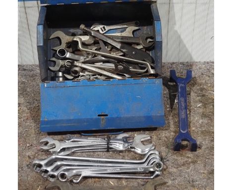 Toolbox of assorted imperial spanners 