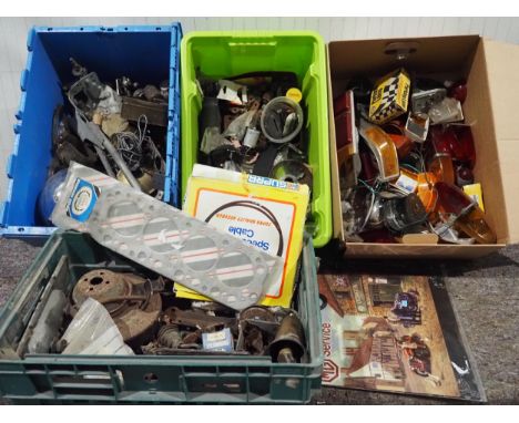 4- Boxes of assorted vintage car spares 