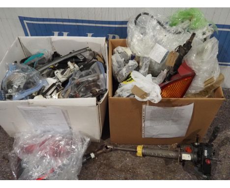 2- Boxes of assorted modern car spares to include Rover, Subaru, Toyota etc 