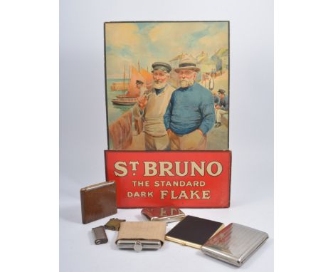 St Bruno Dark Flake advertising window card, and a quantity of other pipe and smoking ephemera.