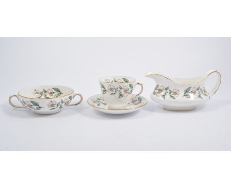 Crown Staffordshire china dinner and tea service, floral pattern, (quantity).