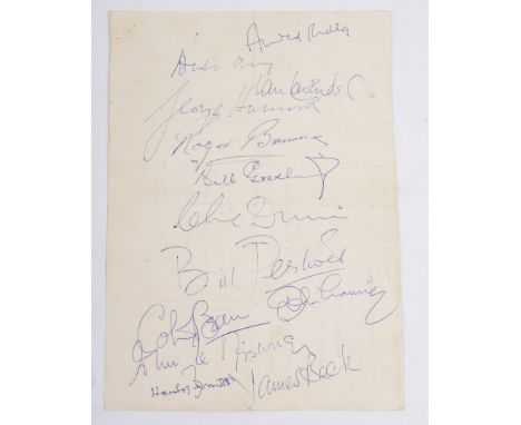 Autographs: single sheet containing some of the cast of Dad's Army.