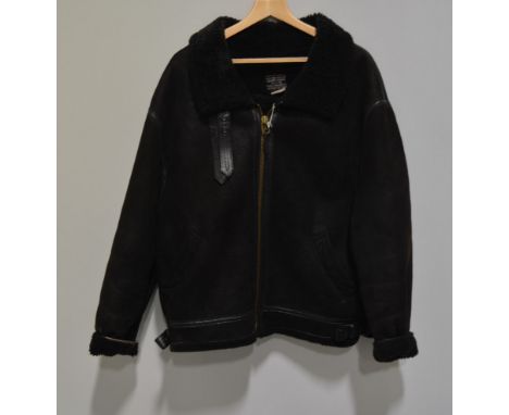 US Army Air Force black jacket, Type B-3, by Avirex Ltd new York, fleece lined, 