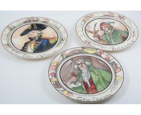 Royal Doulton, a set of pottery plates, The Hunting Man, The Mayor, The Doctor, The Squire, The Falconer, The Admiral and The