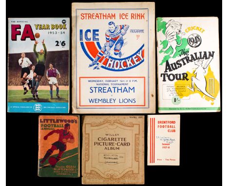 Collection of football and cricket annuals,
football the greater quantity and dating from 1930s to early 1970s including Offi