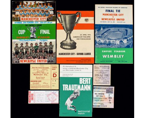 A post-war collection of Manchester City landmark match programmes & tickets,
1955 & 1956 Cup Final programme, ticket & songs