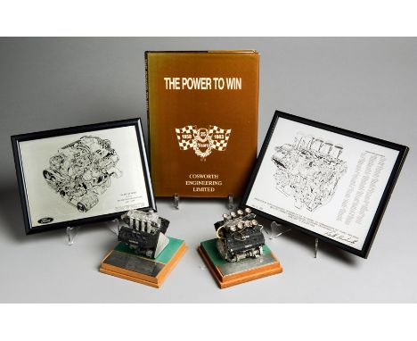 Cosworth Formula 1 Ford V8 DFV and DFX model engines plus other racing memorabilia,
a collection comprising a limited edition