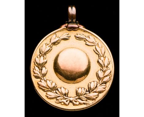 An early gold F.A. Cup winner's medal awarded to Bill Astley of Blackburn Olympic in 1883,
the obverse designed with a footba