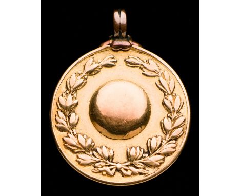 An early gold F.A. Cup winner's medal awarded to Bill Astley of Blackburn Olympic in 1883,
the obverse designed with a footba