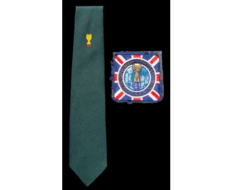 1966 World Cup official breast pocket blazer badge and neck tie,
part of made-to-measure World Cup suits presented to officia