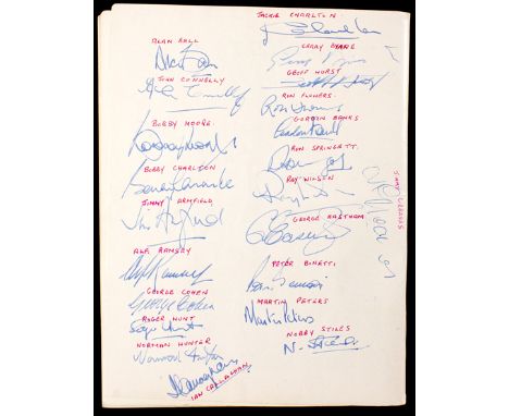 1966 World Cup Final programme signed by the England team,
signed by all 11 England finalists plus all squad members wit the 