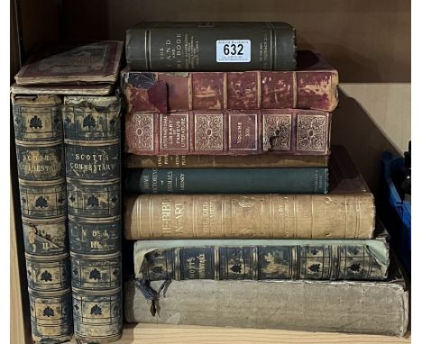 A collection of vintage and antiquarian books including; The Land and the Book by Rev. W.M. Thomson, Home Doctoring of Animal