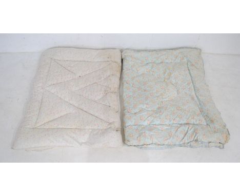 Two vintage eiderdowns, one marked 'Lansdowne Quilt Co Ltd, Worcester' - 153cm x 106cm