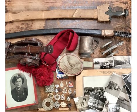 1950s/60s British Army collection predominantly from Hong Kong and the Far East. Includes aPiso Podang sword in original shea