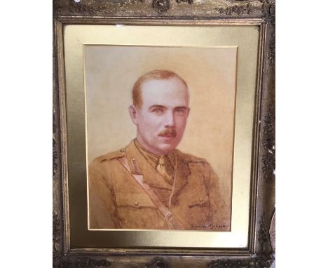 Baxter Morgan (active 1905-1932, RA student 1893-98) Portrait of an WWI Officer watercolour, 24 x 19cm, signed lower right.