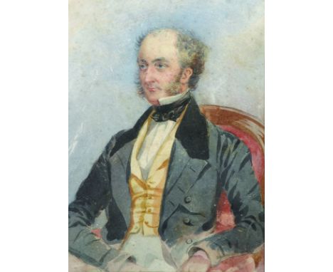 19th Century English School. Portrait of a Seated Man, Watercolour, 8" x 6", together with a collection of thirteen sketches 
