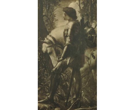 After George Frederick Watts (1817-1904) British. 'Sir Galahad', Print, 20.5" x 10.5".  