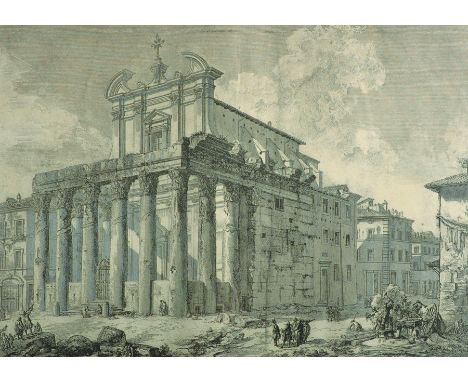 After Giovanni Battista Piranesi (1720-1778) Italian. 'Veduta del Tempio di Antonino e Faustina in Campo Vaccino', Print, in 