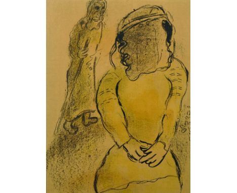 Marc Chagall (1887-1985) French. 'Tamar', Daughter-in-law of Judah, Lithograph, Inscribed on the reverse, 14" x 10".