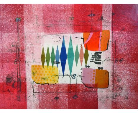 20th Century English School. "Trickster XXV1", Lithograph, Indistinctly Signed and Titled in Pencil, overall 26.5" x 33.5".