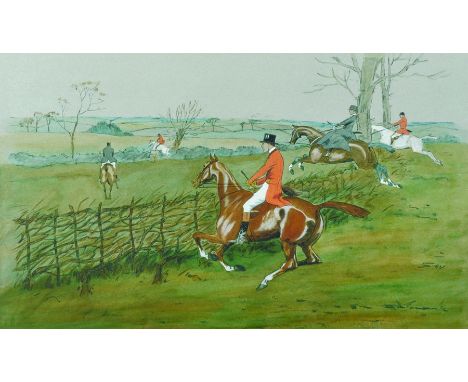 Charles Johnson Payne "Snaffles" (1884-1967) British. 'The Steak and Bound', Lithograph, overall 17" x 22.5".