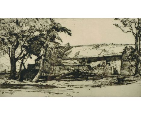 Oliver Hall (1869-1957) British. 'Bardsea Mill', Etching, Signed in Pencil, overall 6.75" x 11", and another by the same hand