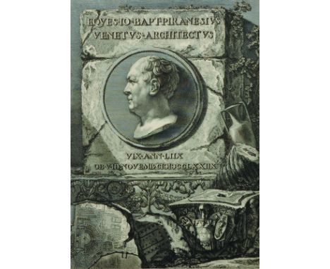 Francesco Piranesi (1758-1810) Italian. Portrait of Giovani Battista Piranesi, after Joseph Cades, Etching, overall 17" x 12.