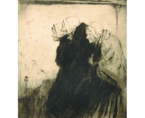 Percy Lancaster (1878-1951) British. Three Old Ladies in an Interior, Etching, Signed and Numbered 16-40 in Pencil, Unframed,