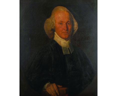 18th Century English School. Portrait of the Reverend Edward Miller, Oil on Canvas, Inscribed on the reverse, 'Rev Edw Miller