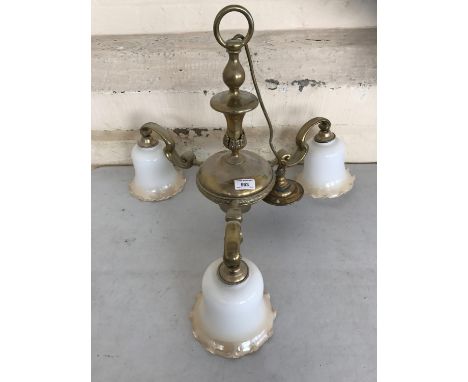 A three branch pendant ceiling light