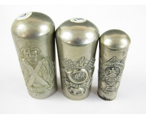 Three Scottish regimental swagger stick pommels