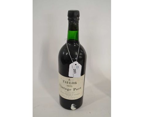 Taylor 1970 Vintage Port, bottled 1972, one bottle