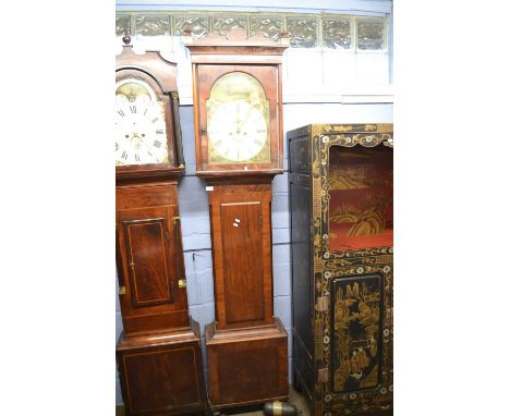 A.Cameron Kilmarnock, Scotland - An early 19th Century long case clock with arched painted face, fitted with a brass eight da
