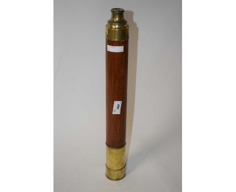 A 19th Century telescope with wooden case and brass fixtures