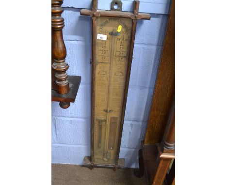 A Victorian Admiral Fitzroy barometer set in a glass fronted case, 104cm high