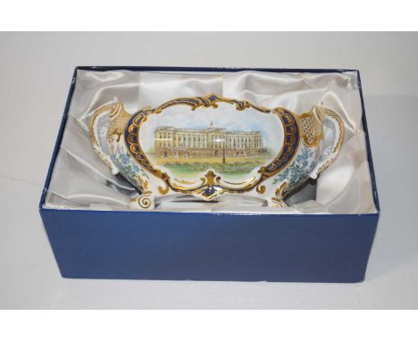 A Spode porcelain centrepiece made to commemorate the Golden Jubilee of H M Queen Elizabeth II for Peter Jones China, limited