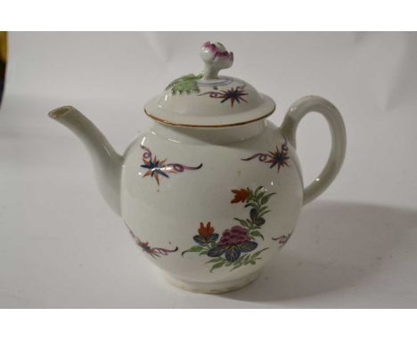 An 18th Century Worcester porcelain teapot circa 1770 in the Lightning pattern