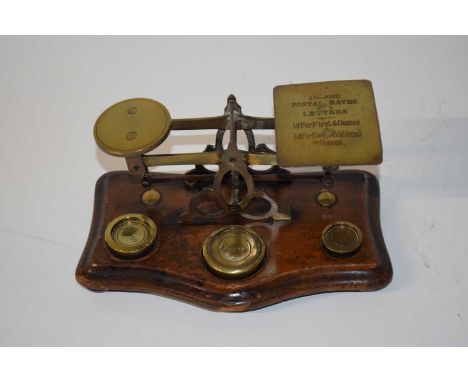 A set of Victorian postal scales with weights