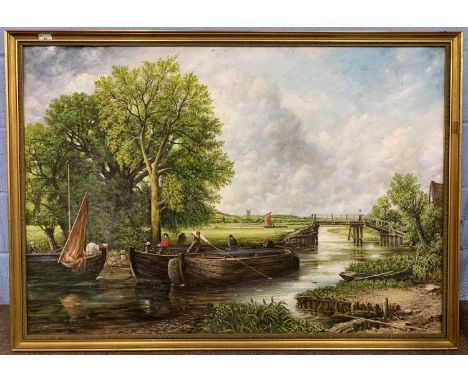 After John Constable (1776-1837) "View on the Stour", oil on board, unsigned, 130x90cm, framed