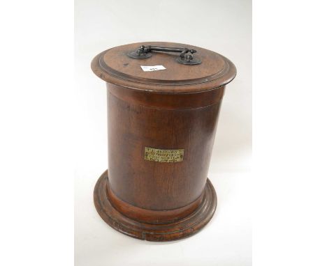 Vintage Clothing Interest - A novelty oak and steamed plywood case marked C C Jeromes, Moth Proof Fur Case, Chigago, Illinois