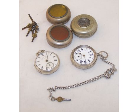 A Victorian Gentleman's open face Pocket Watch with white dial, subsidiary seconds dial and inscribed "S Goldstone, Mancheste