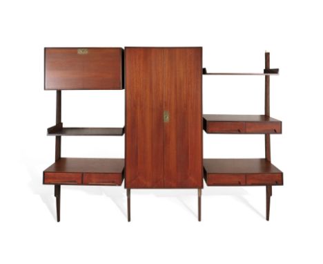 VITTORIO DASSIA rosewood wall bookcase attributed to Vittorio Dassi, Italy c.1960. 254 x 41 x 196cm(h)Condition Report:  over