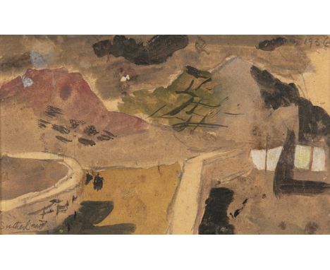 GRAHAM SUTHERLAND (1903-1980)Landscape in Pembrokeshire (1936)Pencil and watercolour, 11 x 18cmSigned and dated 1936Provenanc