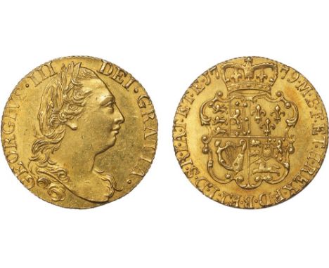 George III, guinea, 1779, fourth laur. head r., rev. crowned shield of arms (S.3728), extremely fine, scarce date