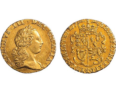 George III, quarter guinea, 1762, laur. head r., rev. crowned shield of arms (S.3741), very fine