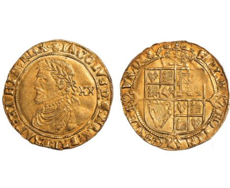 James I, third coinage, laurel, mm. thistle (1621-3), third laur. bust l., rev. long cross fleury over crowned shield of arms