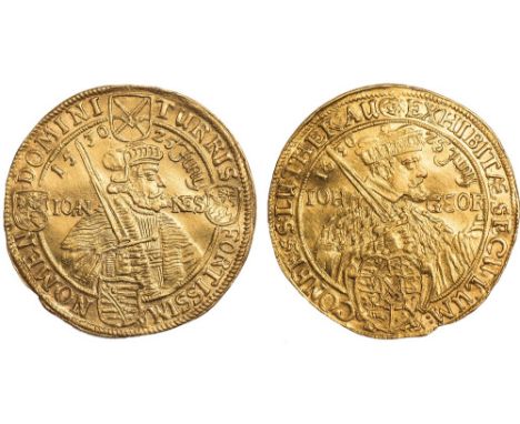 † - Germany, Saxony, Johan Georg I, 5 ducats, 1630, struck to commemorate the centenary of the Lutheran Augsburg Confession, 