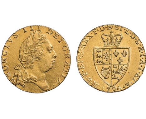 George III, guinea, 1796, fifth laur. head r., rev. crowned shield of arms (S.3729), good very fine, the rarest date
